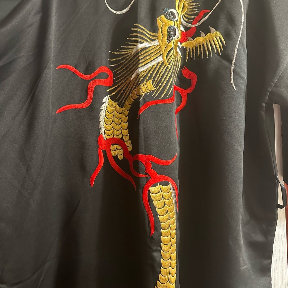 Black Japanese Kimono, One Size